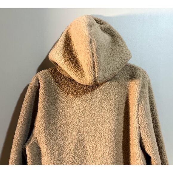 Loft Women's Tan Sherpa Teddy Hoodie Sweater Size Large NWT - Picture 6 of 9